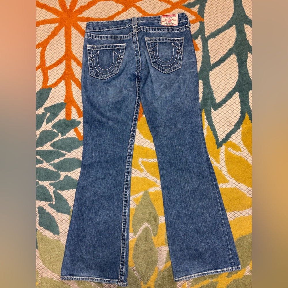 True Religion Jeans Size 29 Made in USA Classic Flare Distressed Hem - Picture 7 of 12
